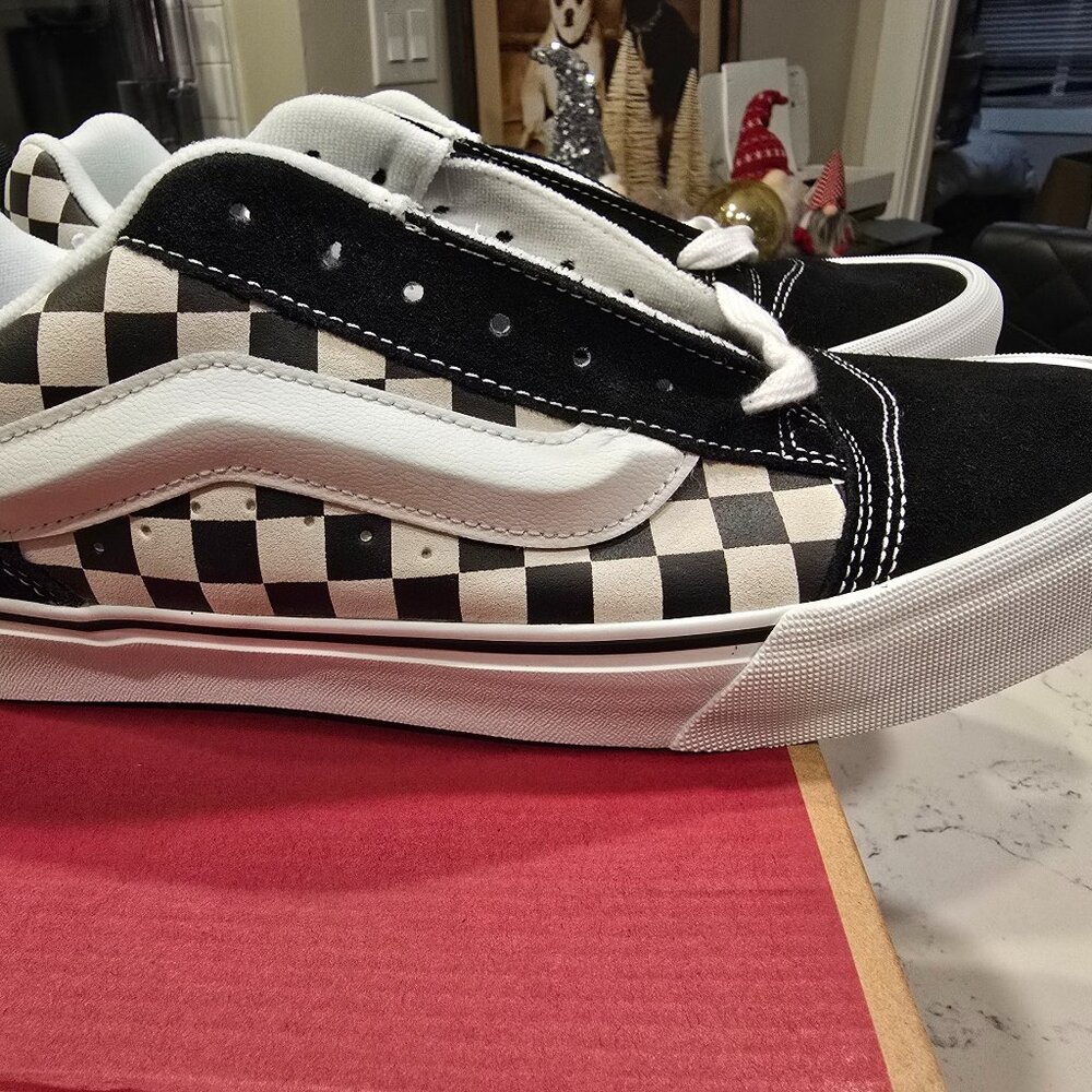 Vans Knu Skool Black White VN000D22BPB Sneaker Shoe Trainer Checkerboard SZ 12
